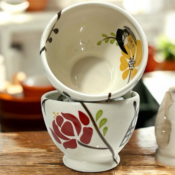 VIDA by Eva Mendes ESPANA  Multi Floral Cereal Soup Bowl Sef/2 Discontinued. - Picture 1 of 12